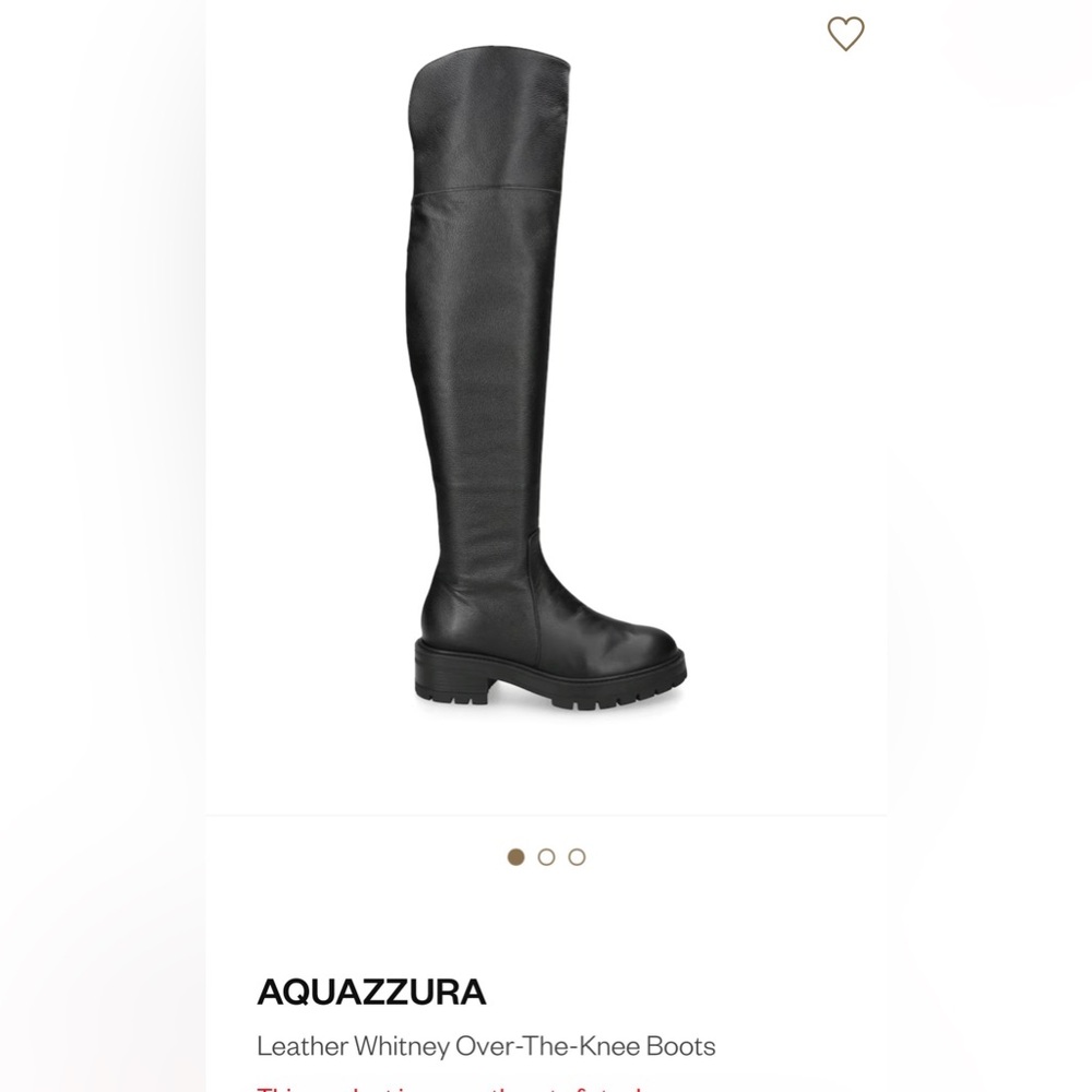 Aquazzura black leather Over the Knee combat boots